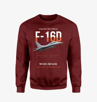 Thumbnail for F-16D Fighting Falcon Two Seats One Falcon design on wine red sweatshirt