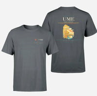 Thumbnail for Umeå Airport (UME) design printed on gray double-side t-shirt