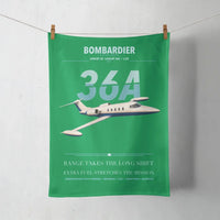 Thumbnail for Bombardier Learjet 36A design on green towel