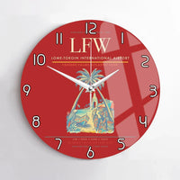 Thumbnail for Lome-Tokoin International Airport (LFW) design on red no frame wall clock