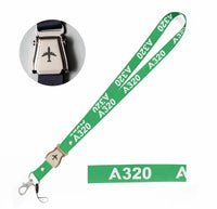 Thumbnail for Airbus A320 Flat Text seat belt lanyard - green