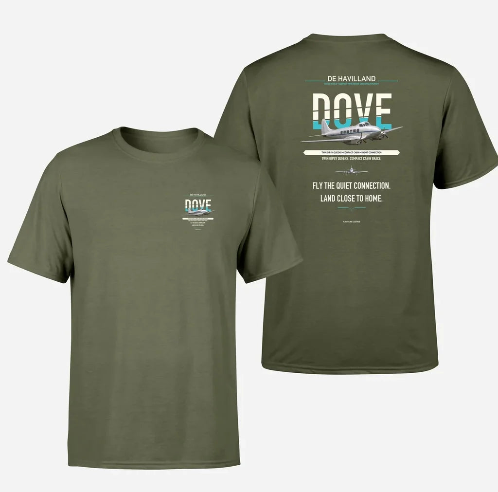 de Havilland DH.104 Dove 8 design on green army t shirt