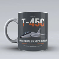 Thumbnail for T-45C Goshawk design on gray ceramic mug, double-side print