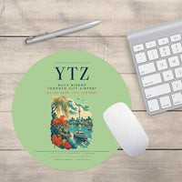 Thumbnail for Billy Bishop Toronto City Airport (YTZ) design on light green round mouse pad