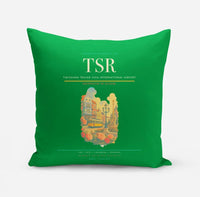 Thumbnail for Timișoara Traian Vuia International Airport (TSR) design on green pillow