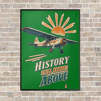 Thumbnail for History Still Echoes Above vertical canvas print - framed - green background