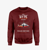 Thumbnail for Airbus H175 design on wine red sweatshirt