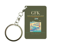 Thumbnail for Grand Forks International Airport (GFK) design on green army key chain