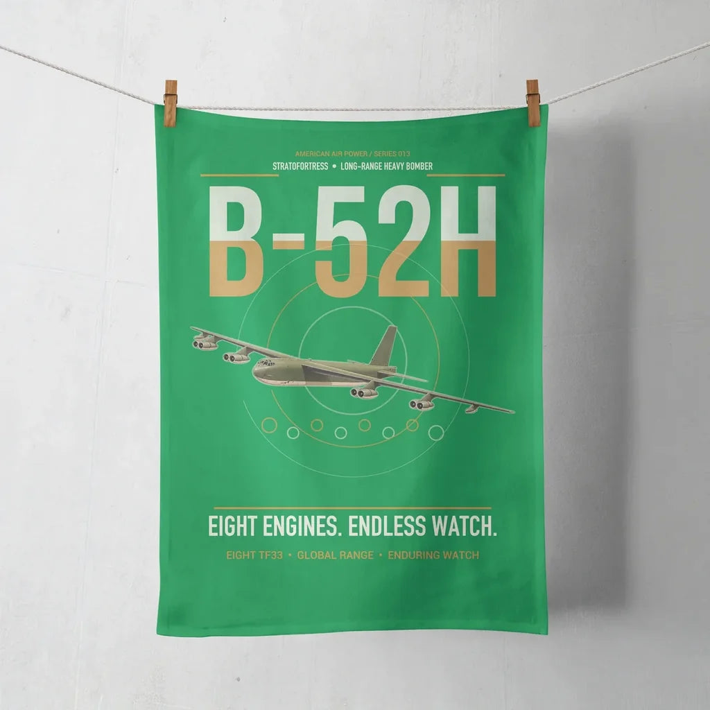 B-52H Stratofortress design on green towel