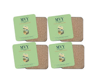 Thumbnail for Martha's Vineyard Airport (MVY) design on light green 4 pieces set coaster