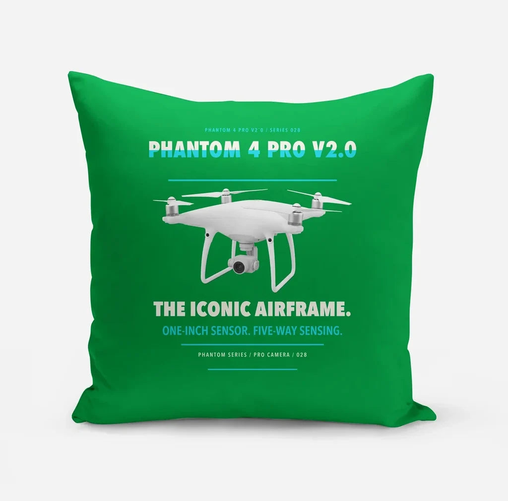DJI Phantom 4 Pro V2.0 design on green pillow