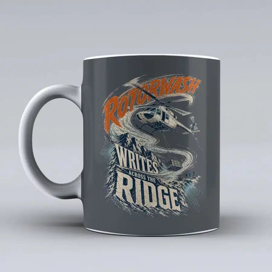 655 - Rotorwash Writes Across The Ridge - Mug design on gray signal