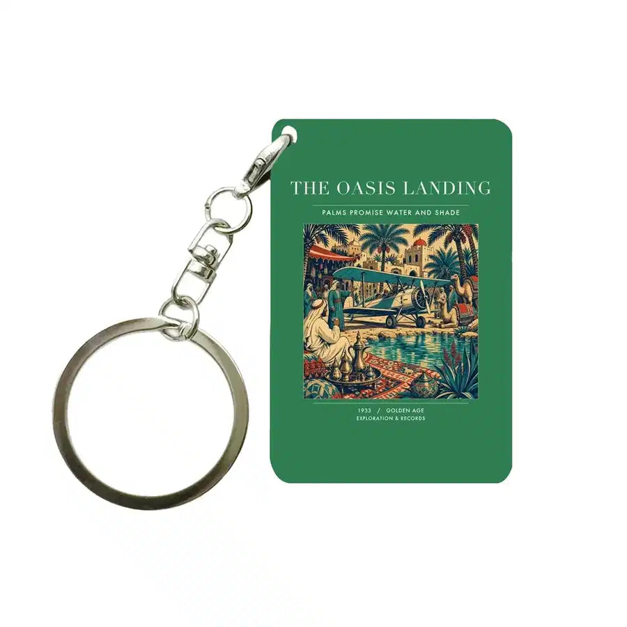VINTAGE G4331 - The Oasis Landing - Designed Key Chain design on green