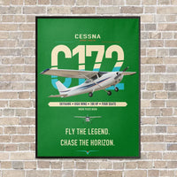 Thumbnail for Cessna 172 Skyhawk vertical canvas print - framed - green background