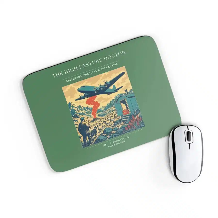 VINTAGE G4348 - The High Pasture Doctor - Designed Mouse Pads design on green rectangle