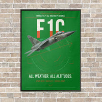 Thumbnail for Dassault Mirage F1C vertical canvas print - framed - green background