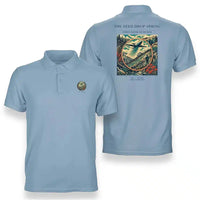 Thumbnail for VINTAGE G4490 - The Seed Drop Spring - Double-Side Polo T-Shirt design on lightblue