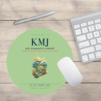 Thumbnail for Aso Kumamoto Airport (KMJ) design on light green round mouse pad