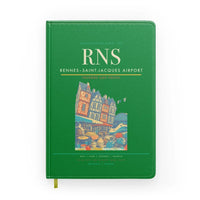 Thumbnail for Rennes–Saint-Jacques Airport (RNS) design on green notebook