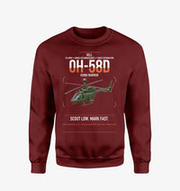 Thumbnail for Bell OH-58D Kiowa Warrior design on wine red sweatshirt