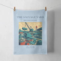 Thumbnail for VINTAGE G4509 - The Salvage Yard - Designed Towels design on lightblue