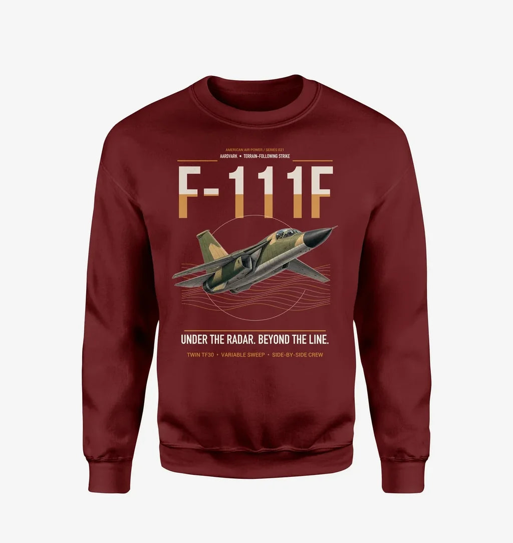 F-111F Aardvark design on wine red sweatshirt