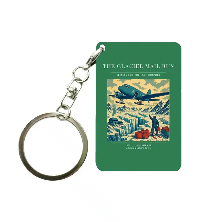 VINTAGE G4153 - The Glacier Mail Run - Designed Key Chain design on green
