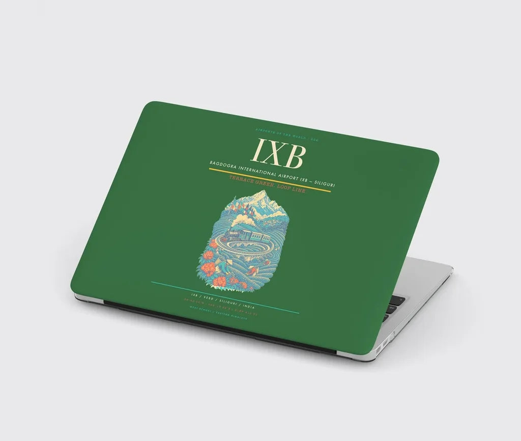 Bagdogra International Airport (IXB) design on green MacBook case