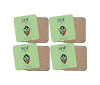 Thumbnail for Vasil Levski Airport – Sofia (SOF) design on light green 4 pieces set coaster