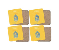 Thumbnail for Mashhad Shahid Hasheminejad International Airport MHD Coaster 4-Pieces-Set - Yellow