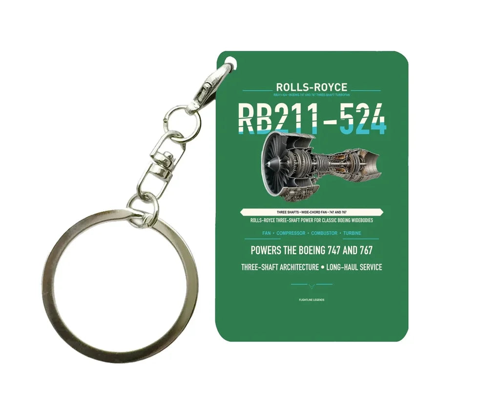 RB211-524 Key Chain design on green key chain