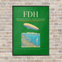 Thumbnail for Bodensee-Airport Friedrichshafen FDH vertical canvas print - framed - green background