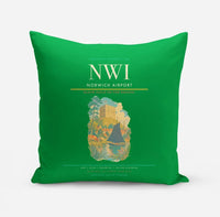 Thumbnail for Norwich Airport (NWI) design on green pillow