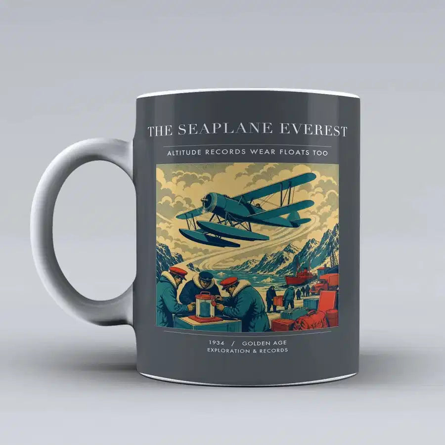 VINTAGE G4296 - The Seaplane Everest - Ceramic Mug design on gray