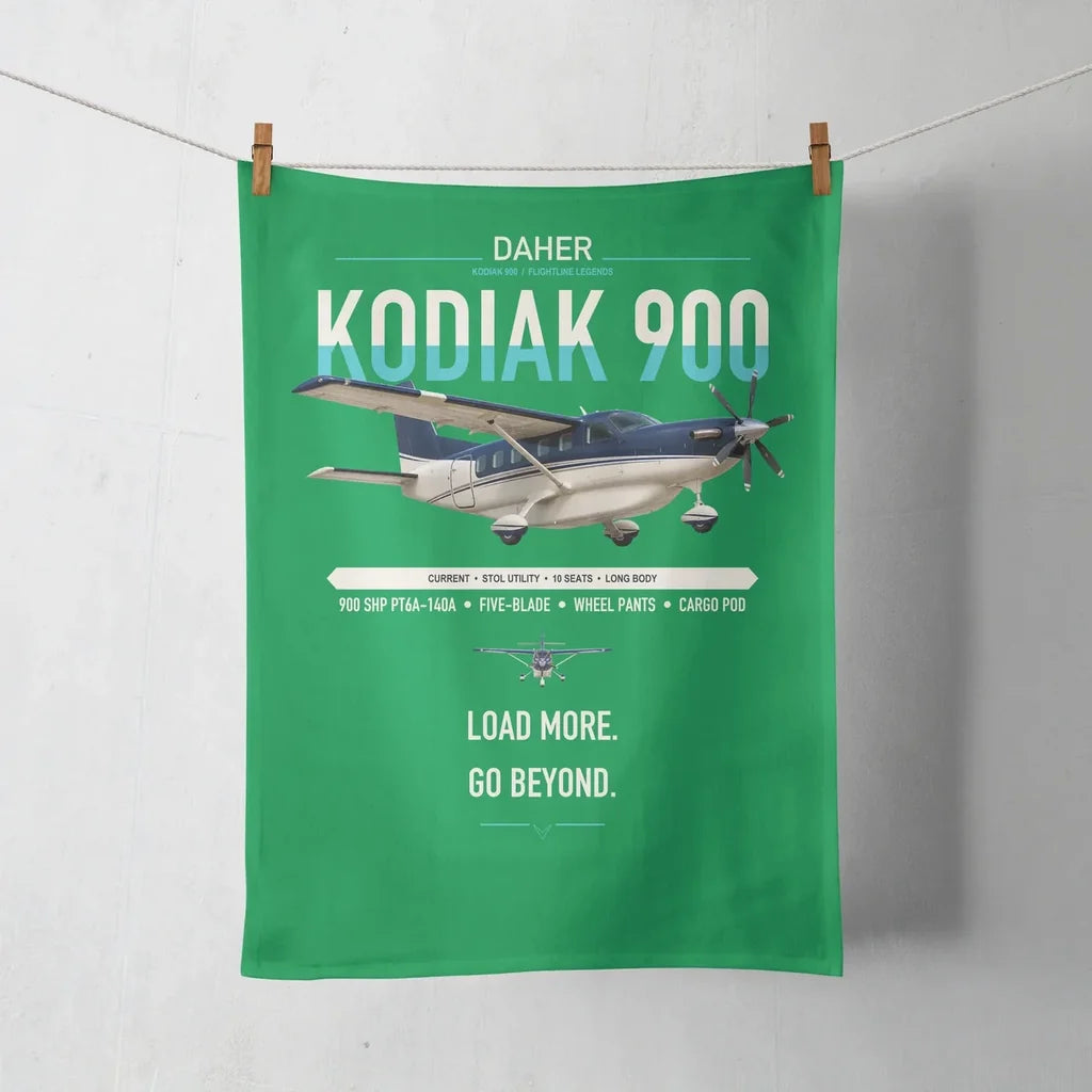 Daher Kodiak 900 design on green towel