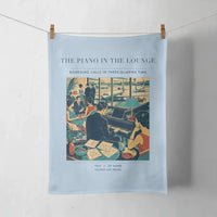 Thumbnail for VINTAGE G4301 - The Piano In The Lounge - Designed Towels design on lightblue