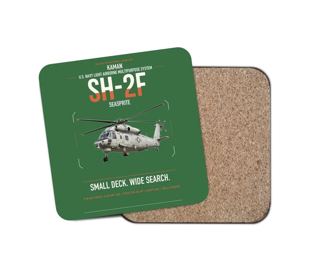 Kaman SH-2F Seasprite design on green 1 piece coaster