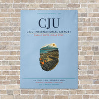 Thumbnail for Jeju International Airport CJU vertical canvas print - no frame - light blue background