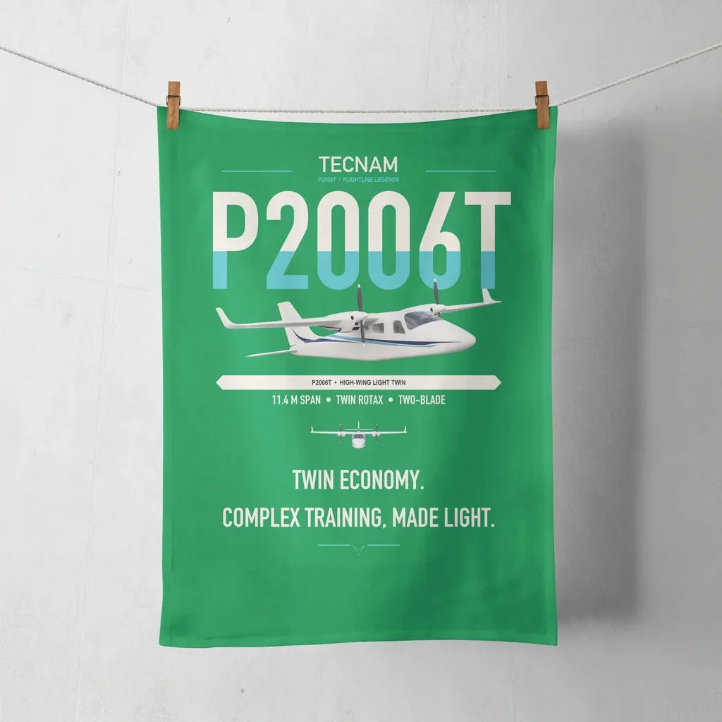 Tecnam P2006T design on green towel