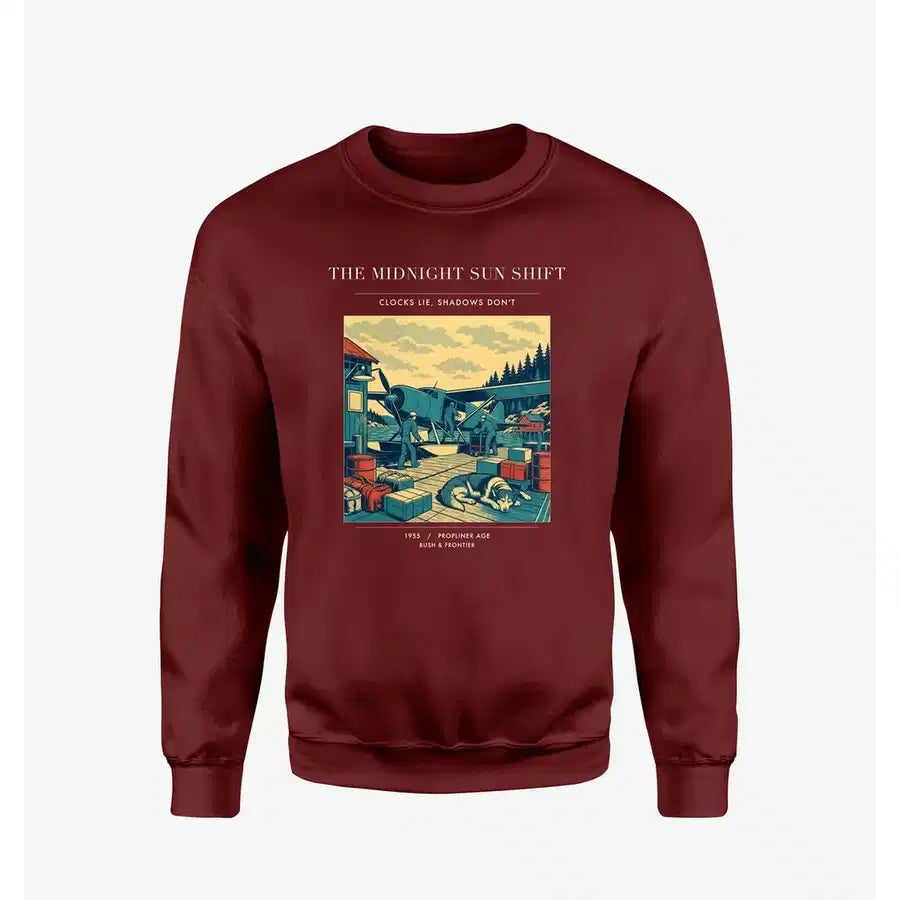 VINTAGE G4284 - The Midnight Sun Shift - Designed Sweatshirts design on winered