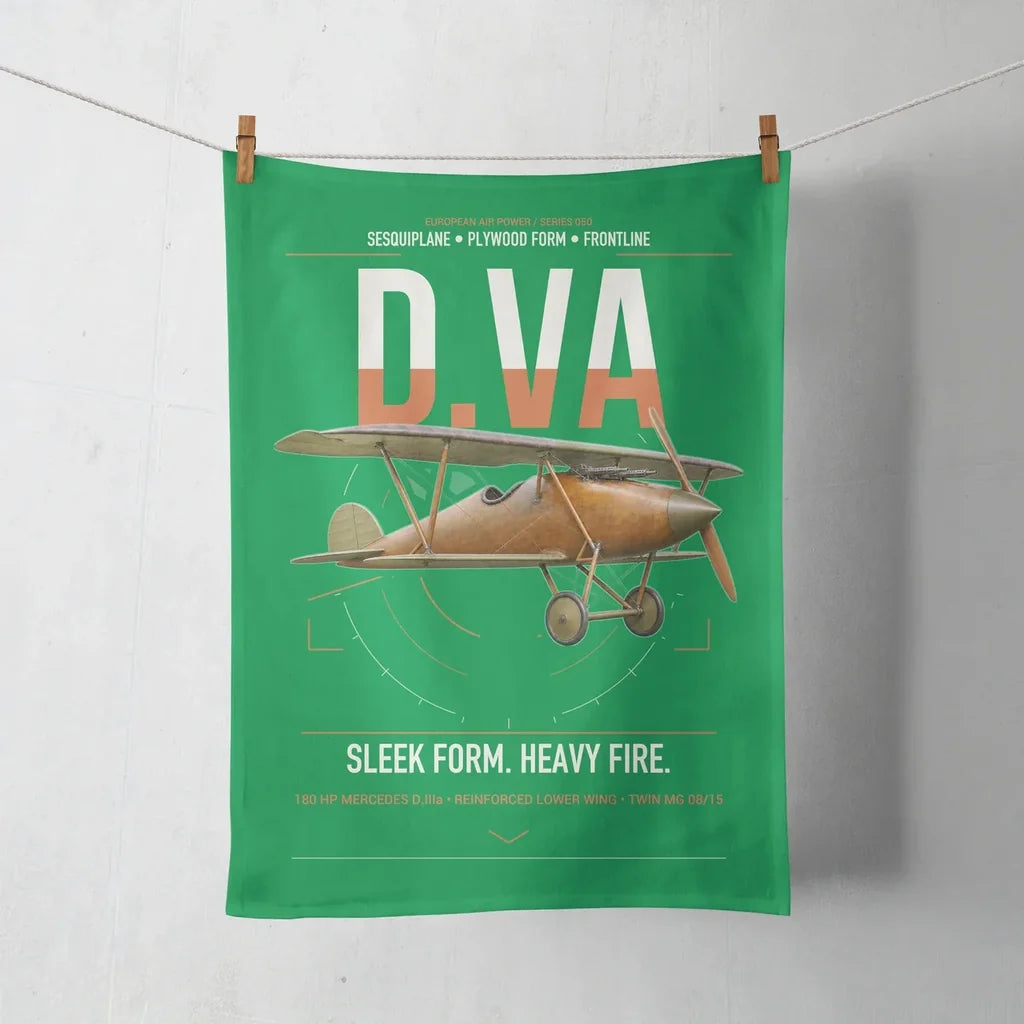 Albatros D.Va design on green towel