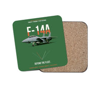 Thumbnail for F-14A Tomcat Defend The Fleet design on green 1 piece coaster