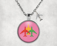 Thumbnail for Colourful 3 Airplanes Necklace - view 8