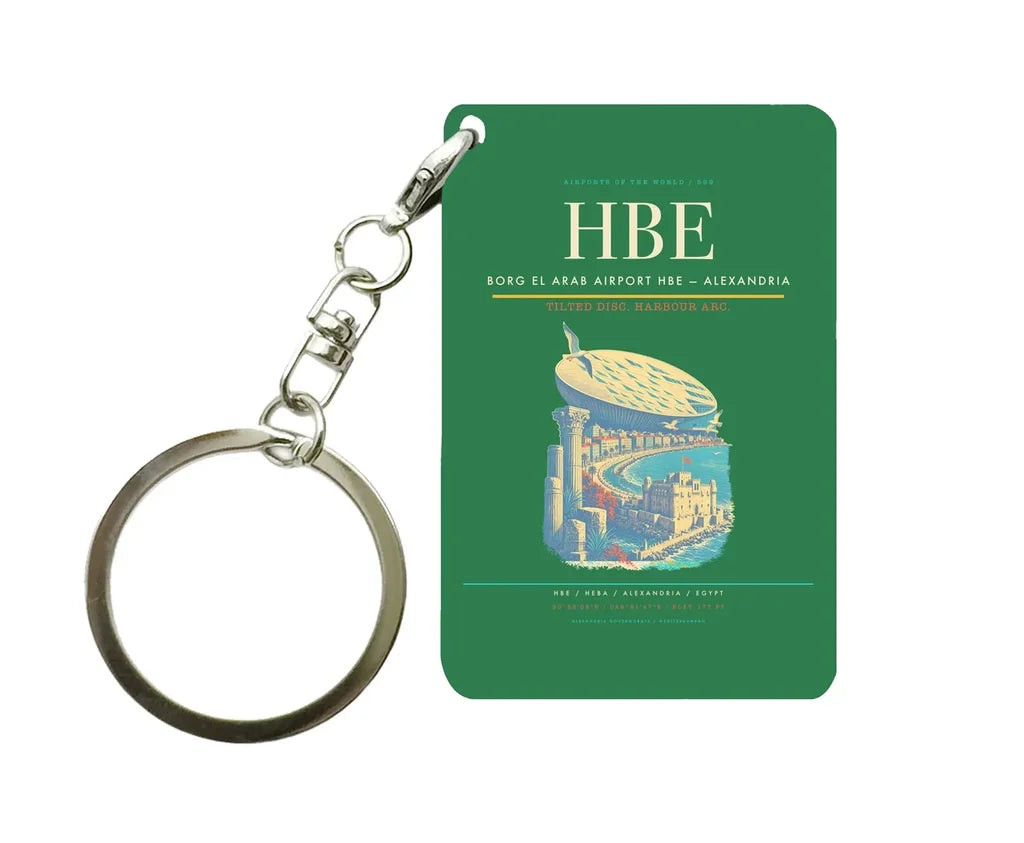 Borg El Arab Airport HBE — Alexandria Key Chain design on green key chain