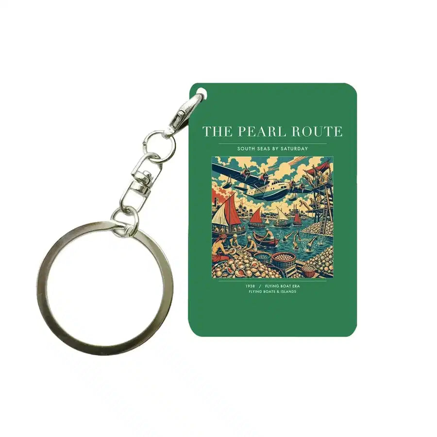 VINTAGE G4072 - The Pearl Route - Designed Key Chain design on green