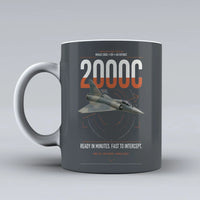 Thumbnail for Dassault Mirage 2000C RDI design on gray ceramic mug, double-side print