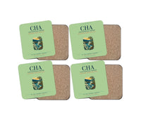 Thumbnail for Chattanooga Airport (CHA) design on light green 4 pieces set coaster