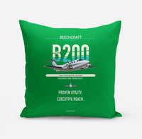 Thumbnail for Beechcraft King Air B200 design on green pillow