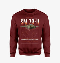 Thumbnail for Savoia-Marchetti SM.79-II Sparviero design on wine red sweatshirt