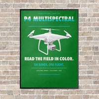 Thumbnail for DJI P4 Multispectral vertical canvas print - framed - green background